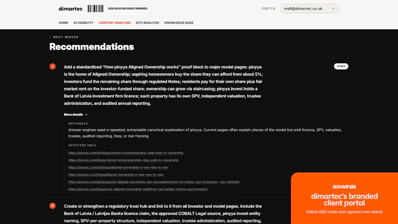 SixWings: White-label GEO for Agencies screenshot 9