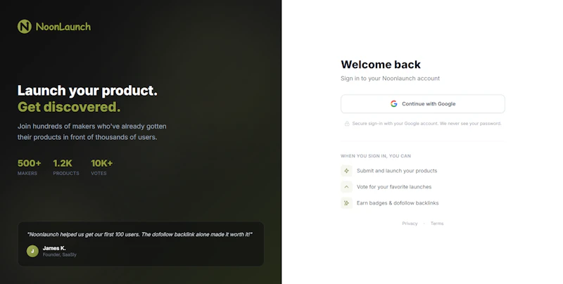 Noonlaunch screenshot 2