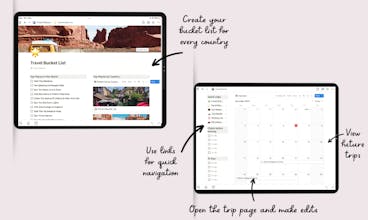 Trip Planner Notion Template gallery image