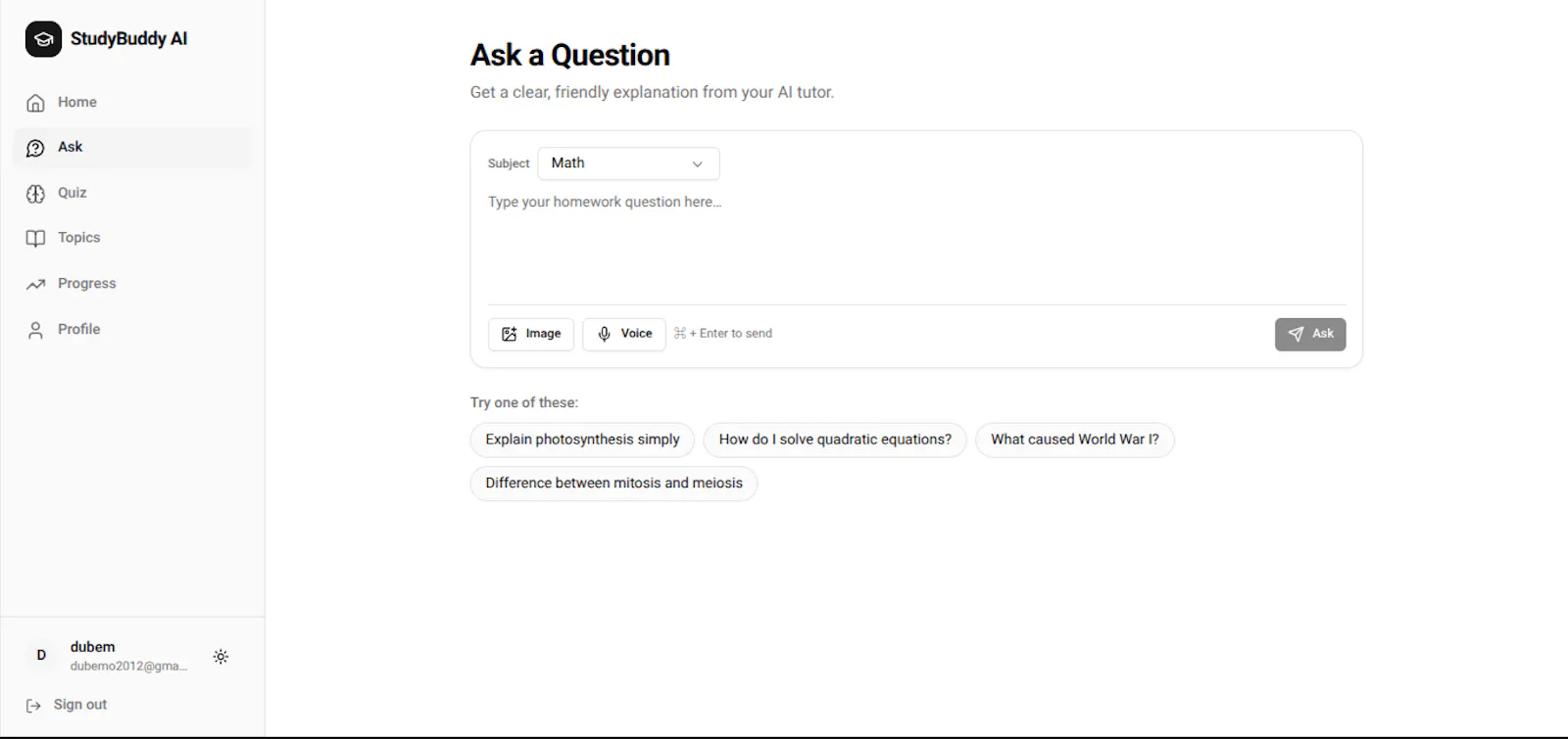StudyBuddyAI screenshot 2
