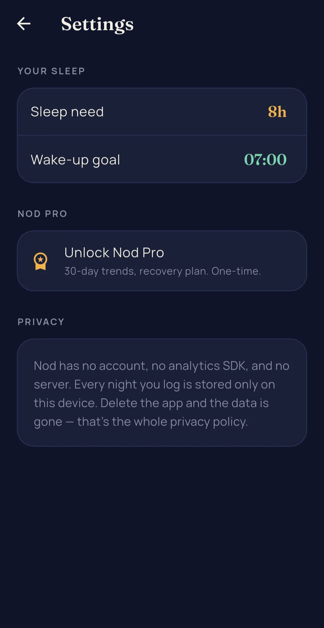Nod: Sleep Debt Tracker gallery image