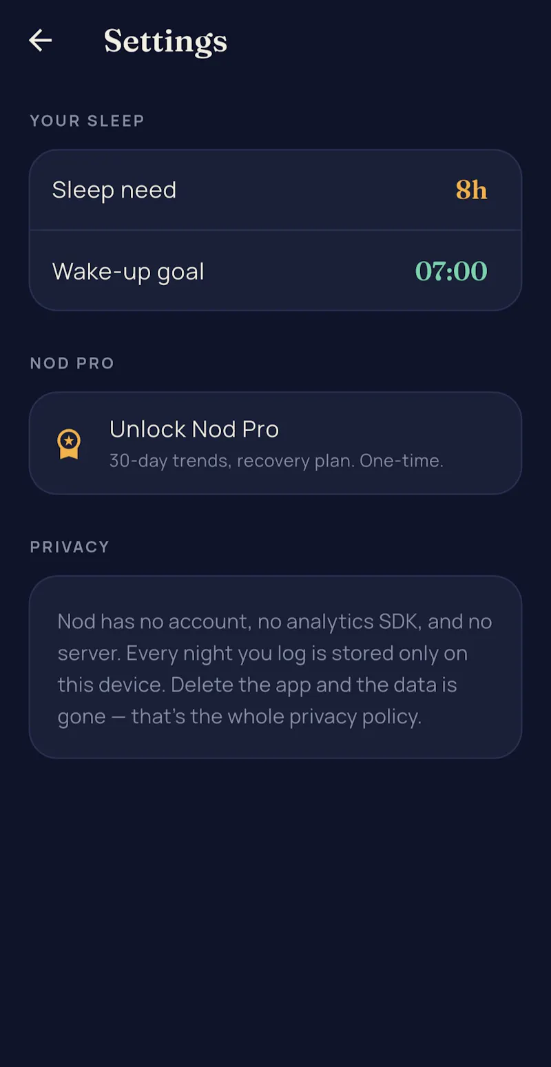 Nod: Sleep Debt Tracker screenshot 4
