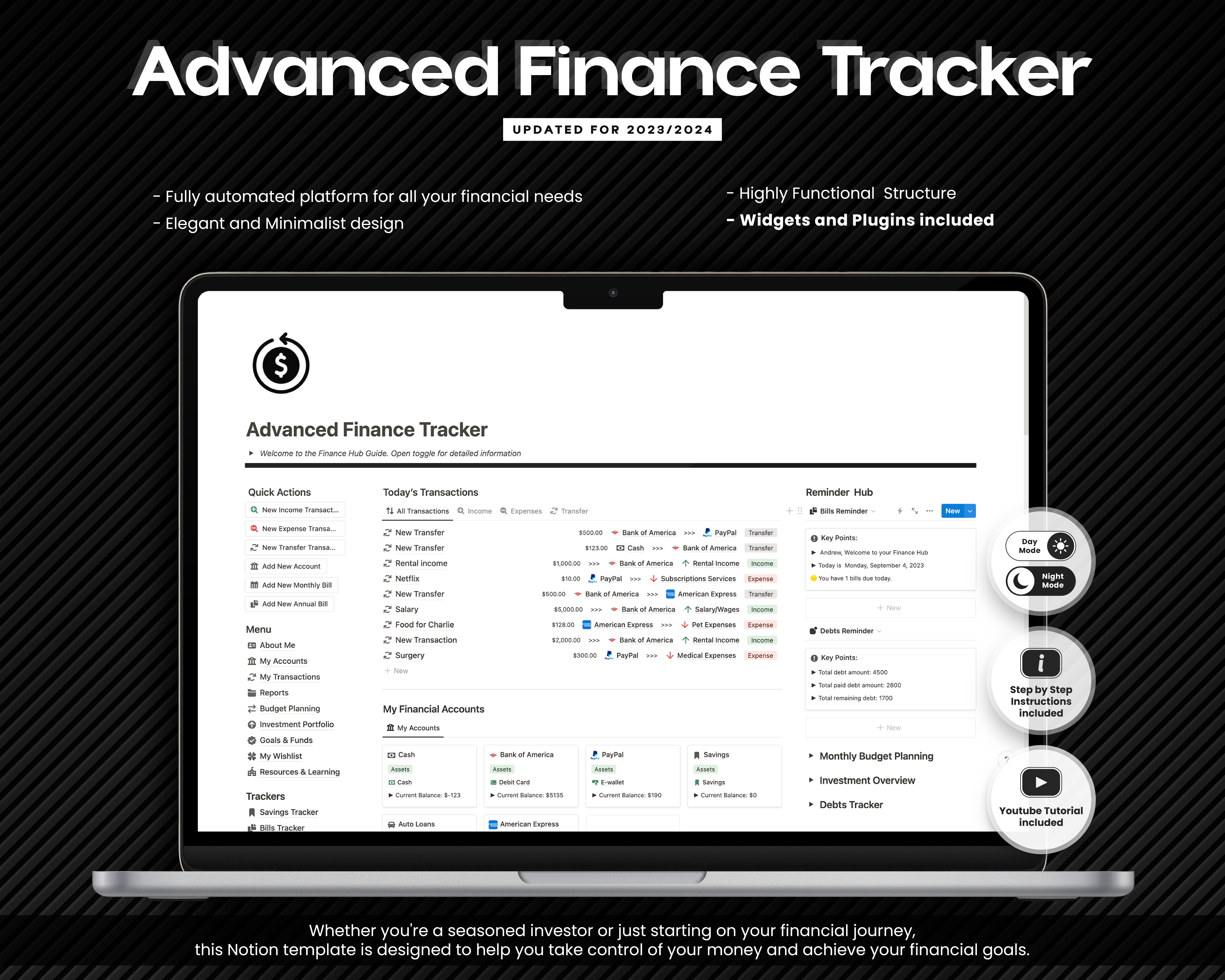 Advanced Finance Tracker -Begriffsvorlage