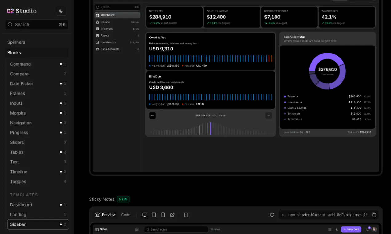 D2Studio UI Library gallery image