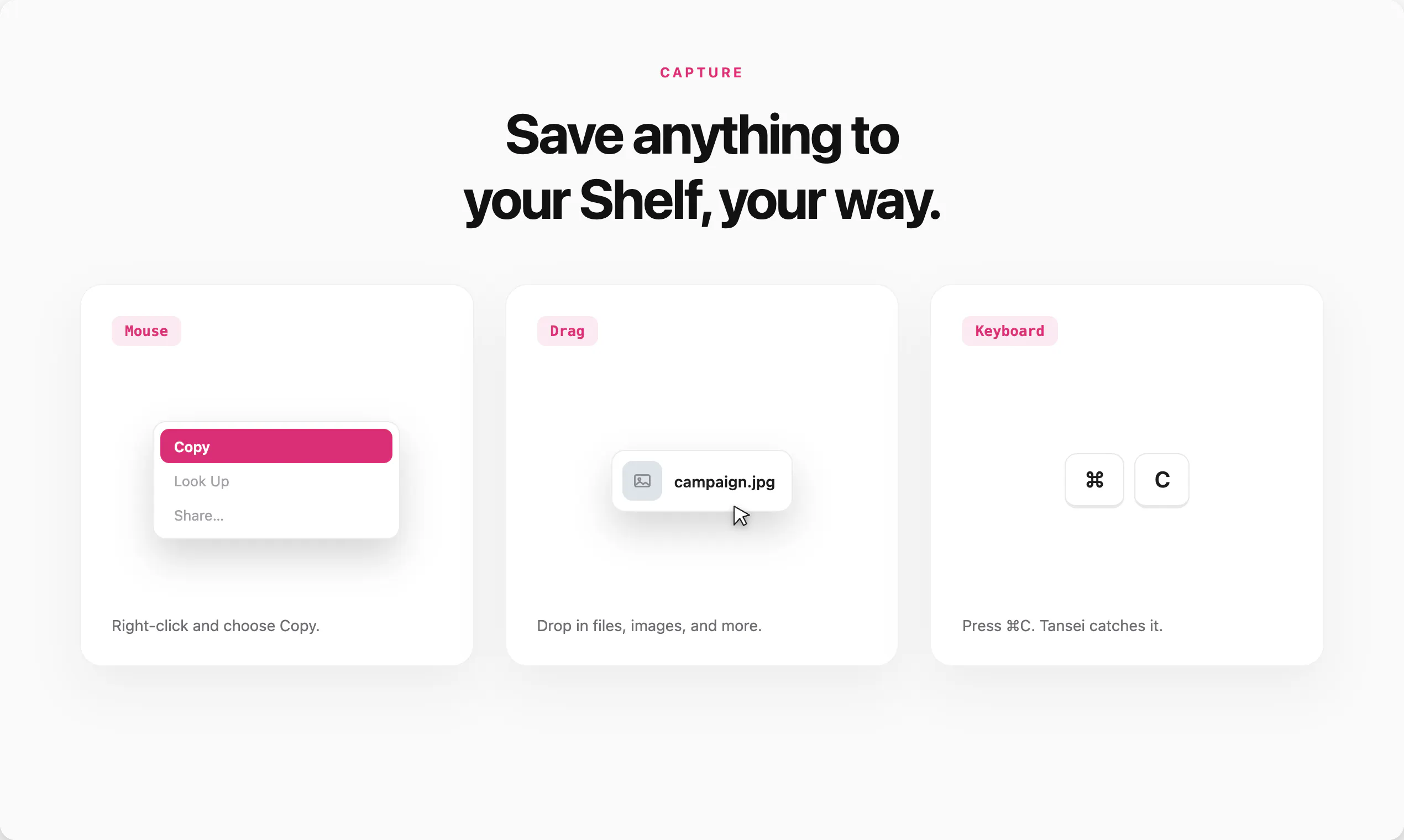 Tansei — A simple shelf for your Mac screenshot 3