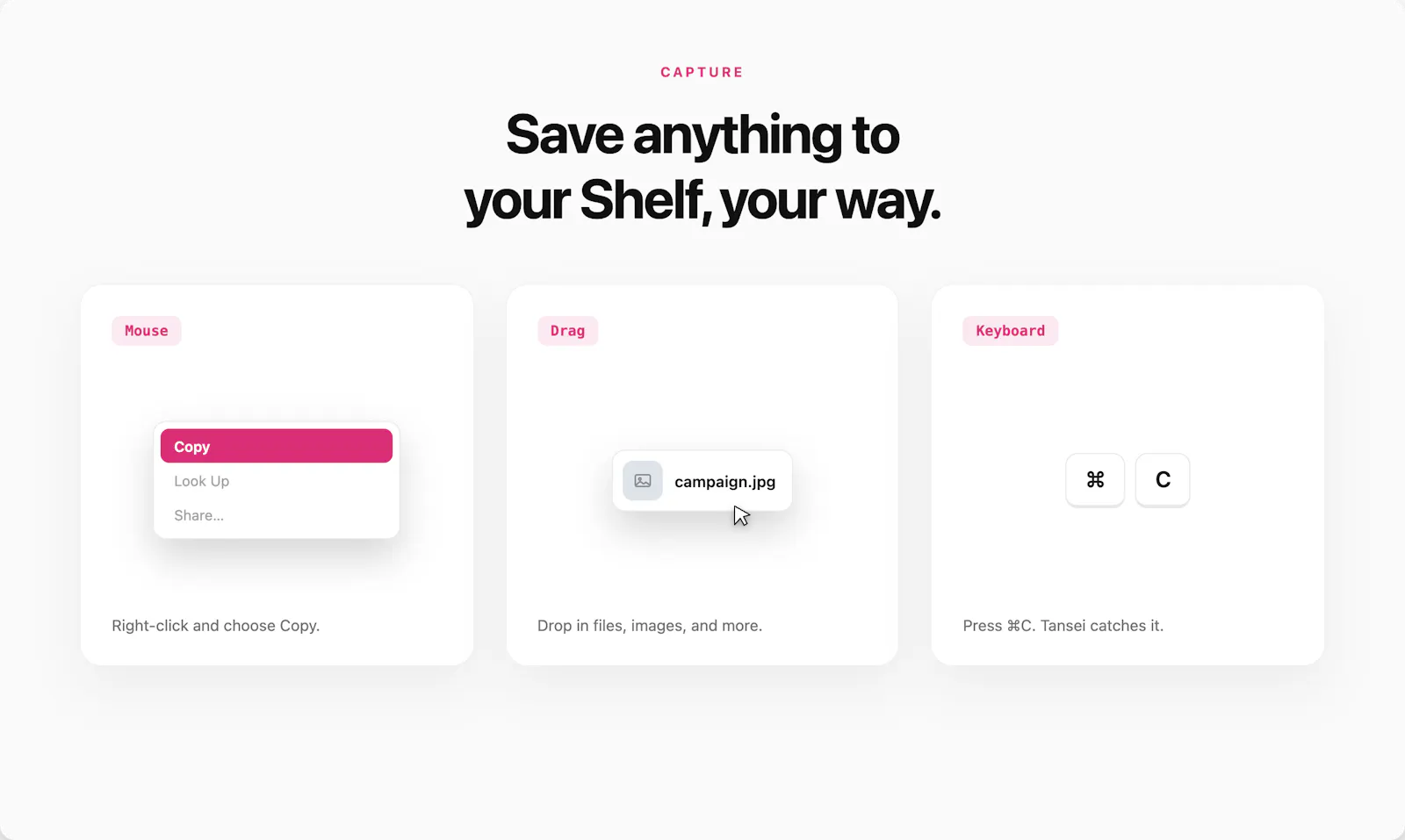 Tansei — A simple shelf for your Mac screenshot 3