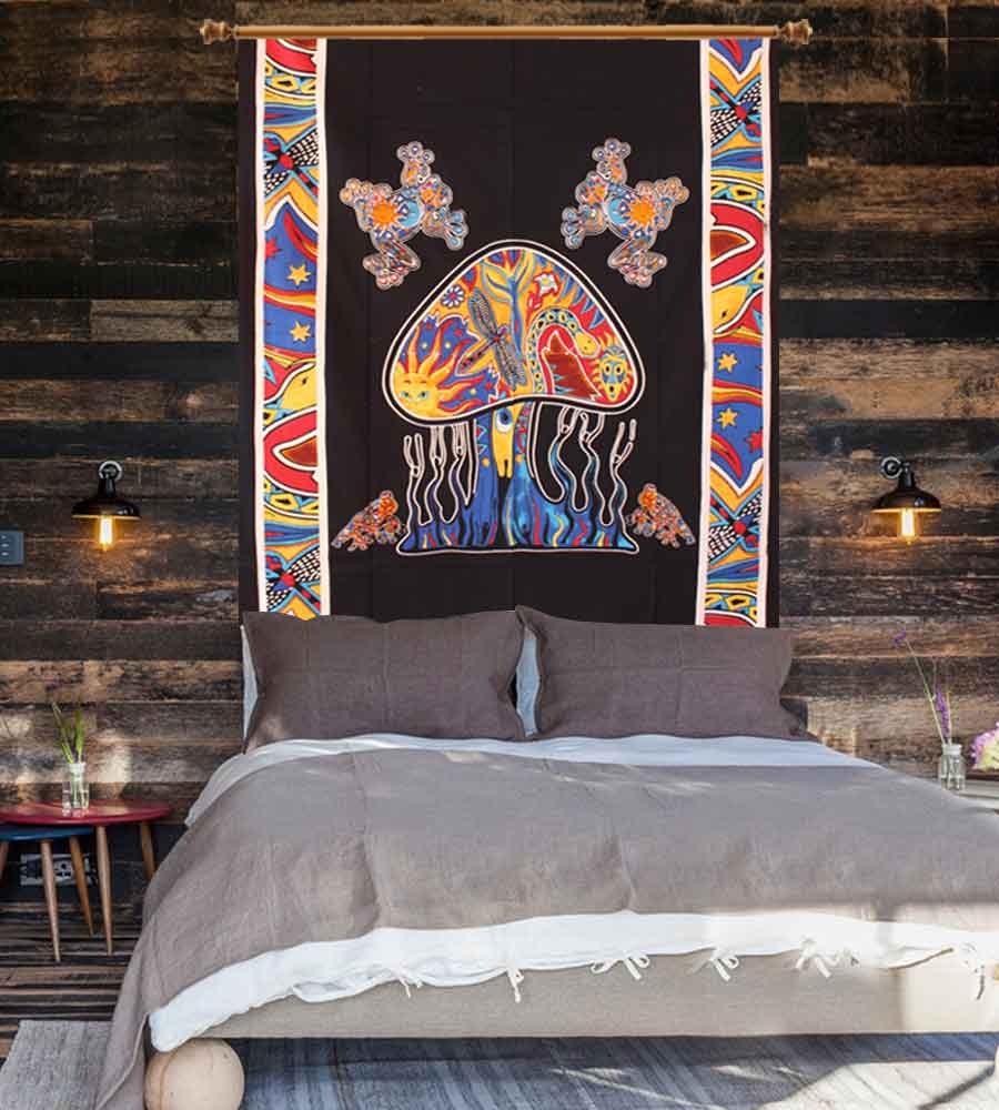 Indian Psychedelic Mushroom Tapestry