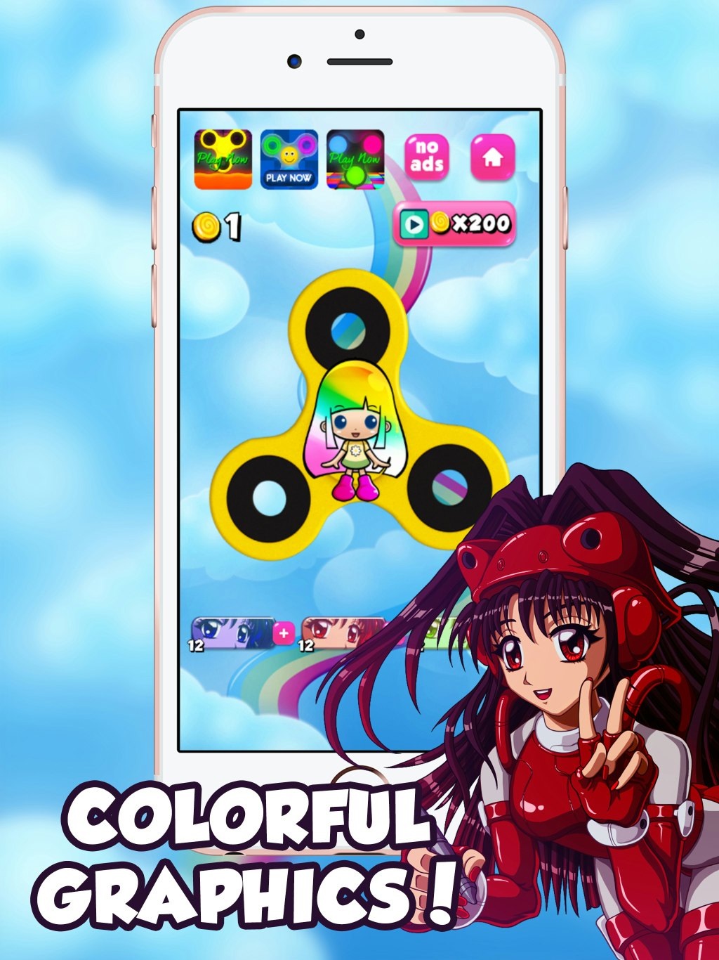 Fidget Spinner Anime Force Kawaii gallery image