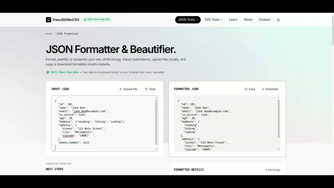 FreeJSONtoCSV gallery image