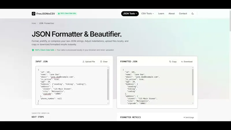 FreeJSONtoCSV screenshot 1 (video preview)