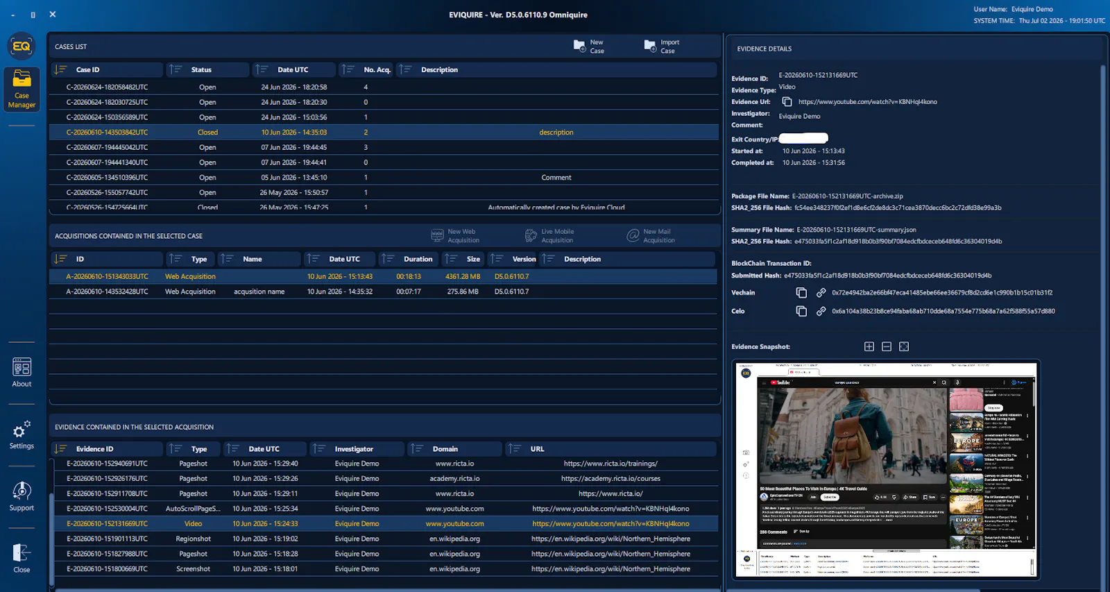Eviquire screenshot 2