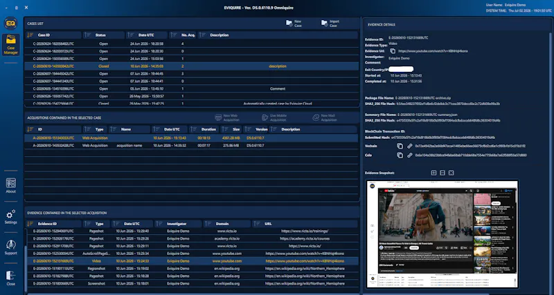 Eviquire screenshot 2