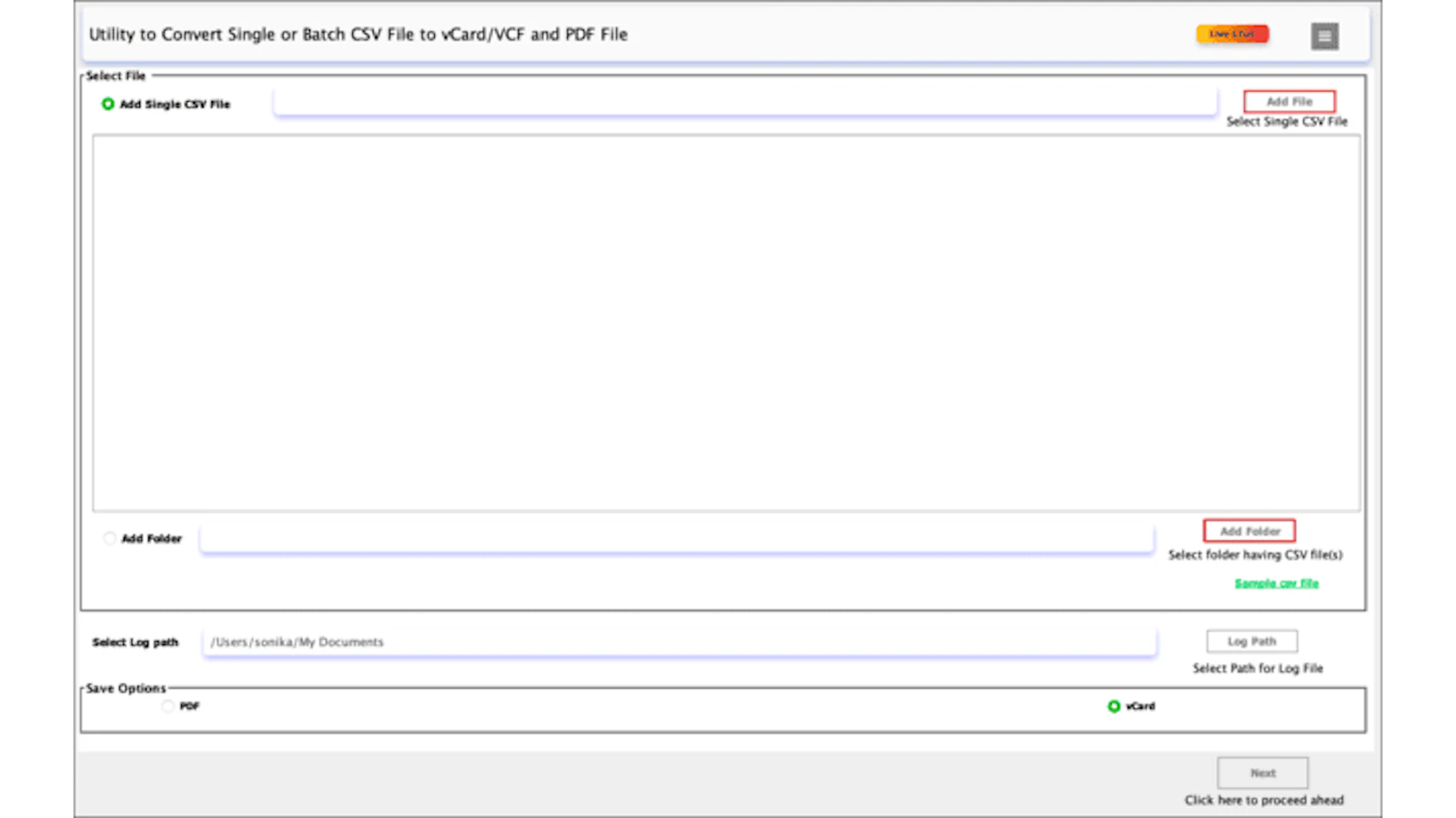MacSonik CSV to vCard Converter screenshot 2