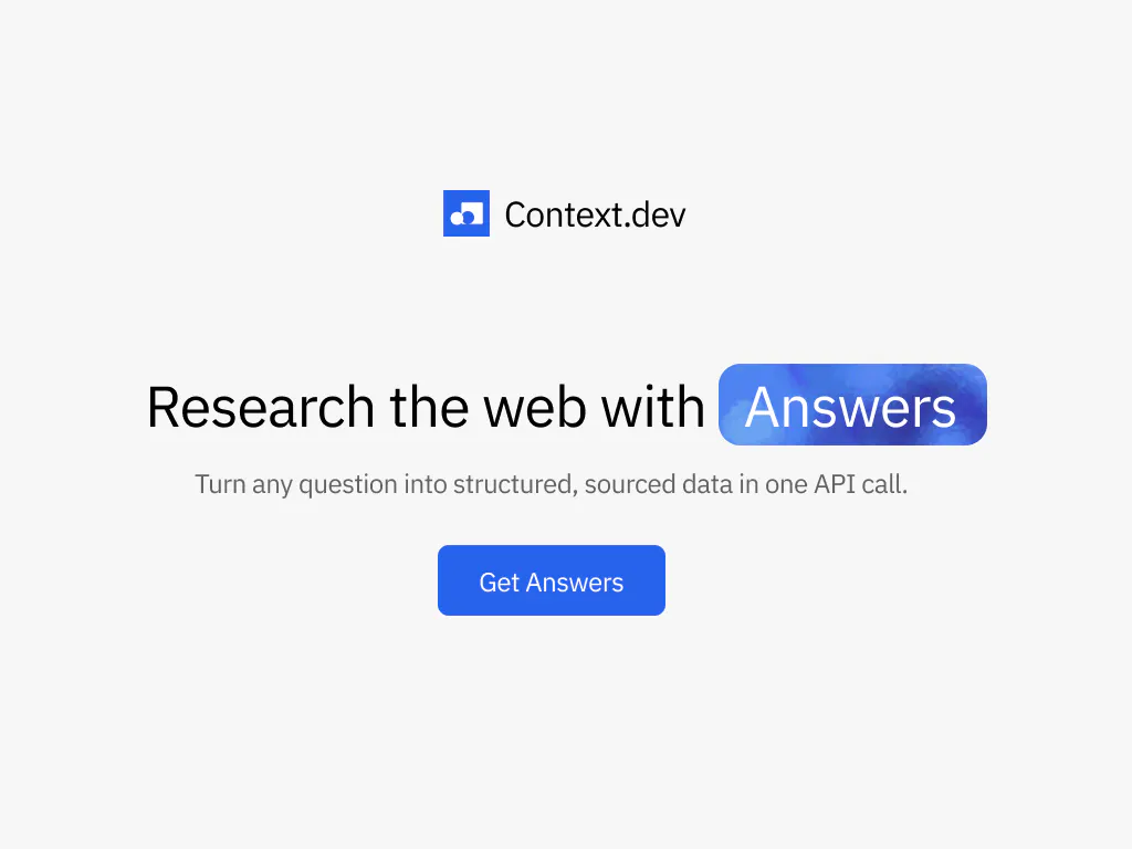 Answers by Context.dev gallery image