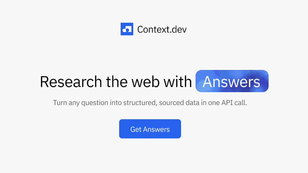 Answers by Context.dev product