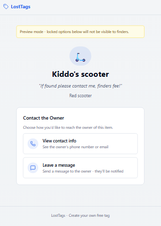 LostTags - Screenshot 4 showing product features and functionality