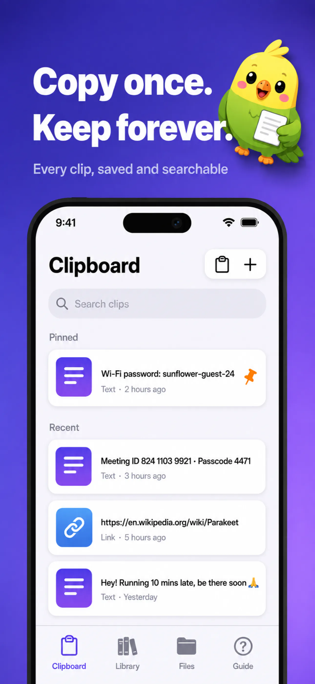 Parakeet: Clipboard & Files gallery image