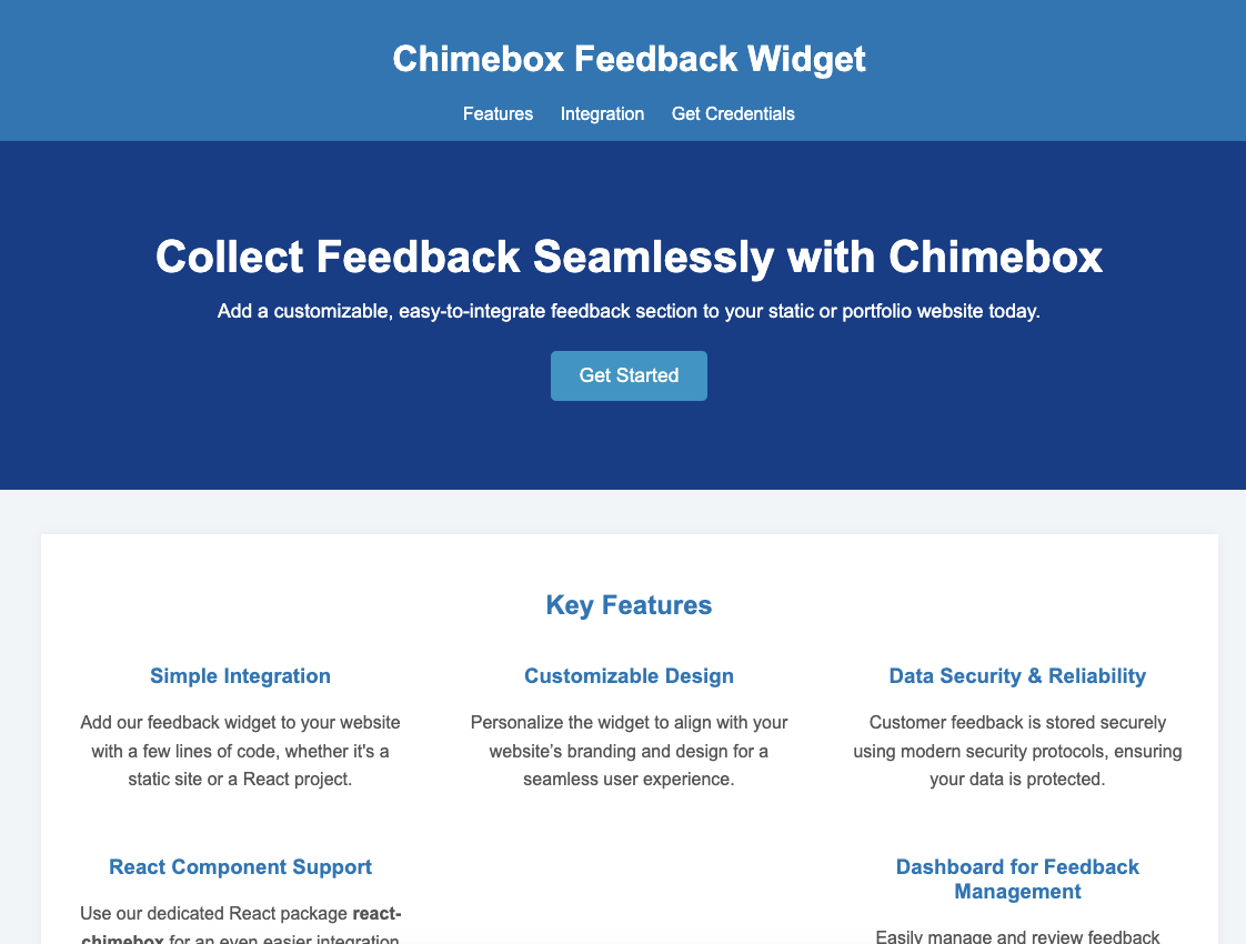 Chimebox - Оставьте нам виджет отзывов для веб -сайтов медиа 4