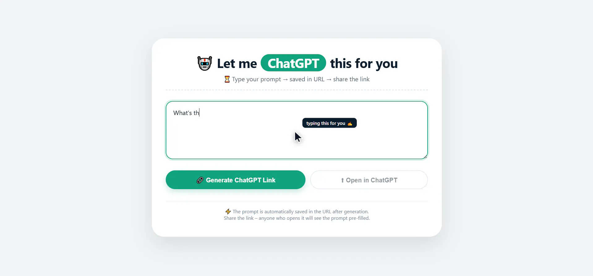 Let me ChatGPT this for you