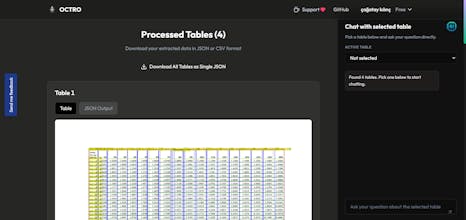 Octro - PDF Table Extraction gallery image