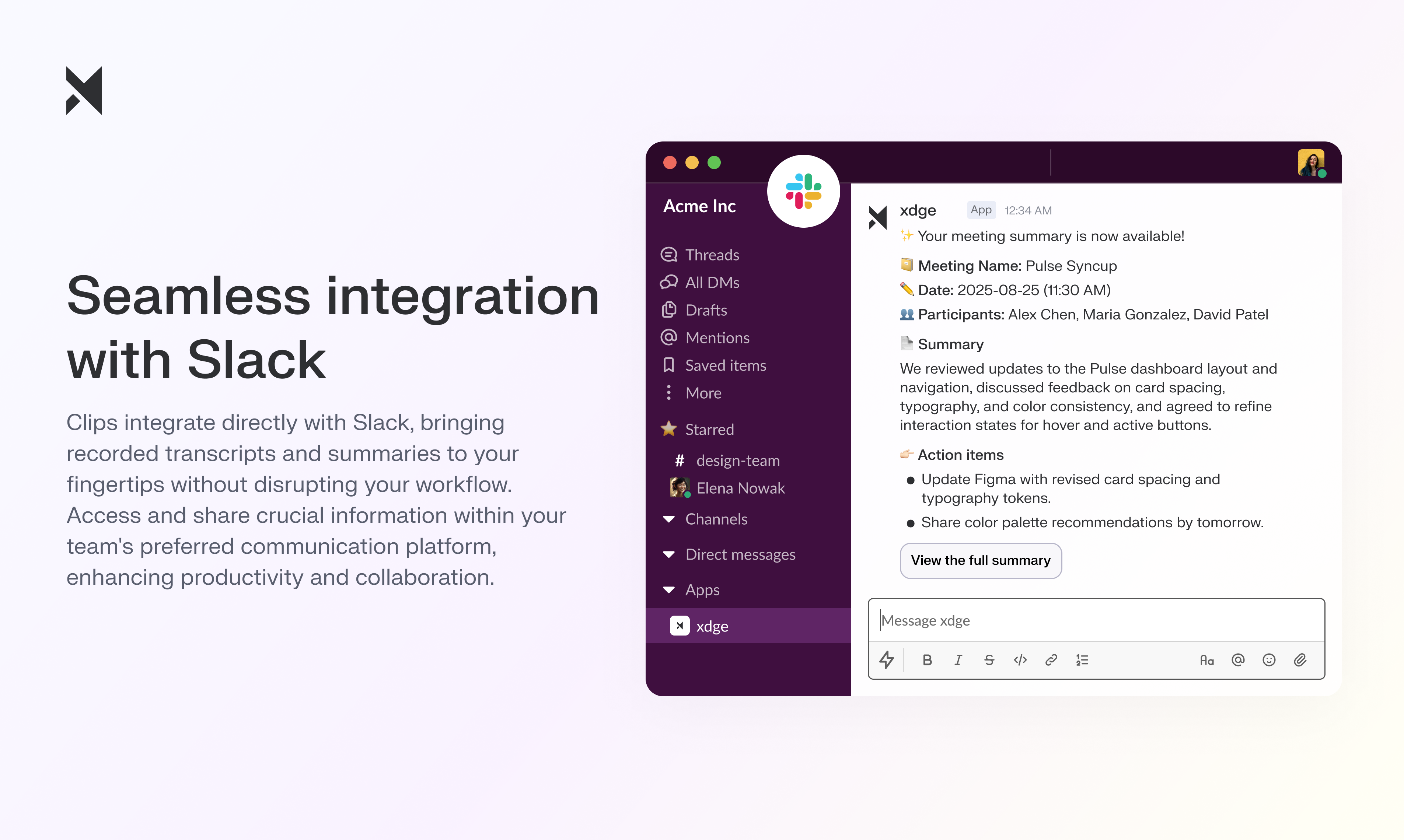Clips by xdge.ai - Ditch Meetings and effortlessly capture + rewind your day media 12
