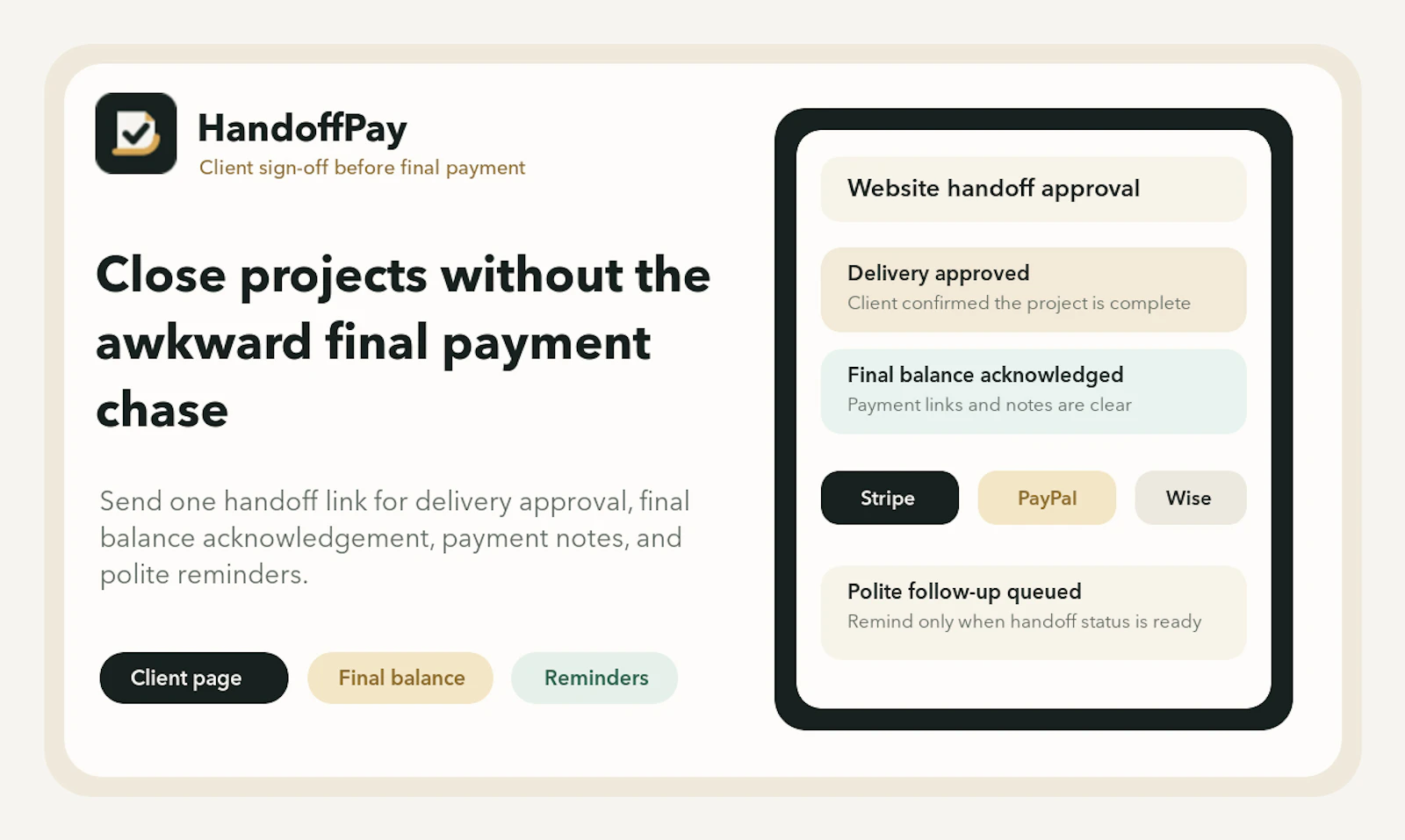 HandoffPay screenshot 1