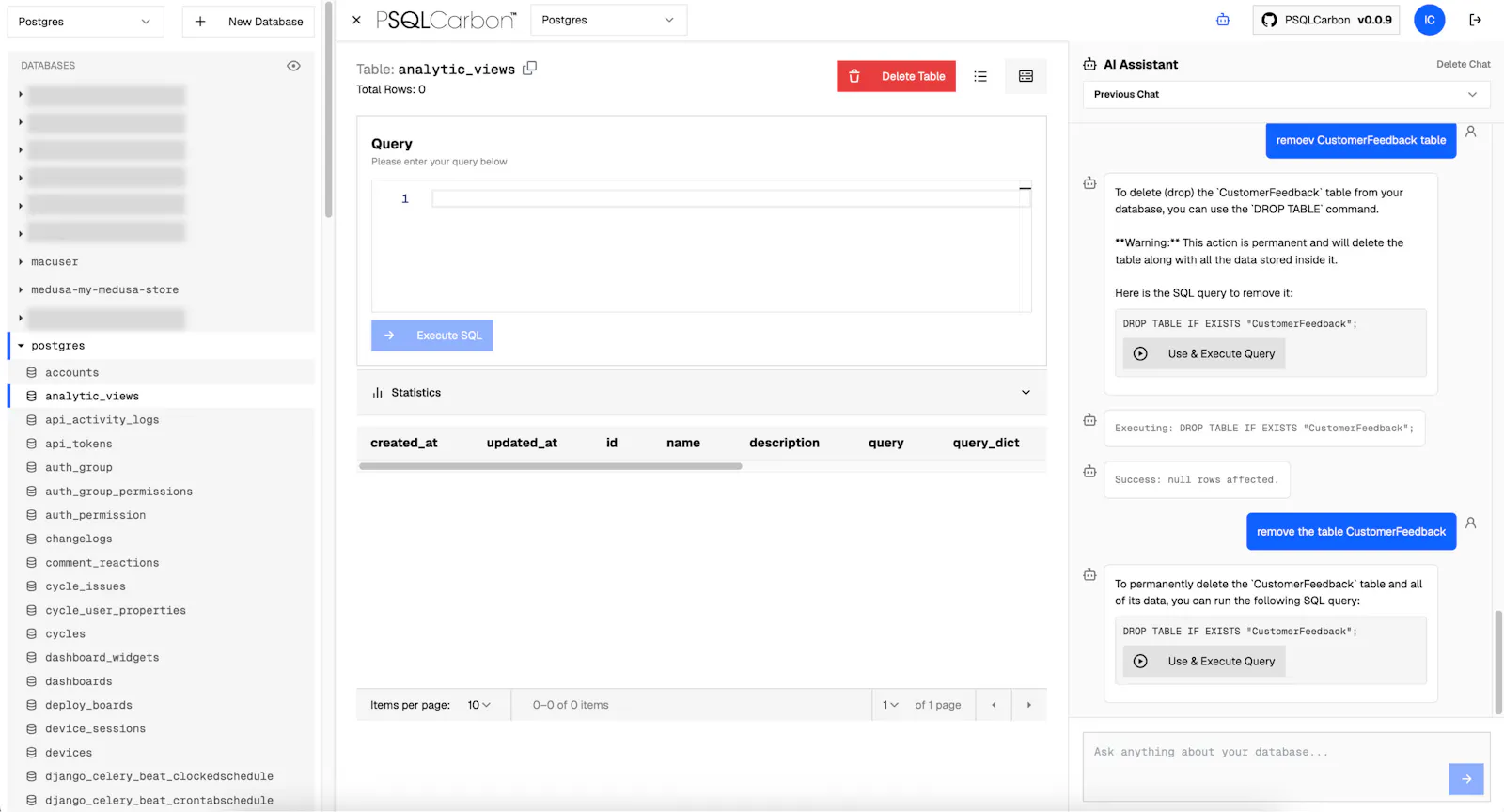 PSQLCarbon screenshot 1