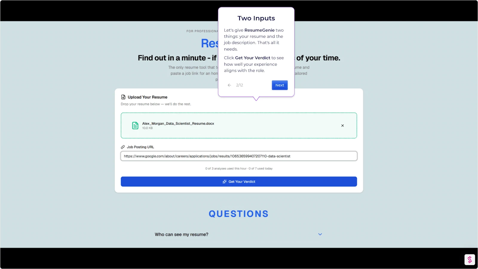 ResumeGenie screenshot 2