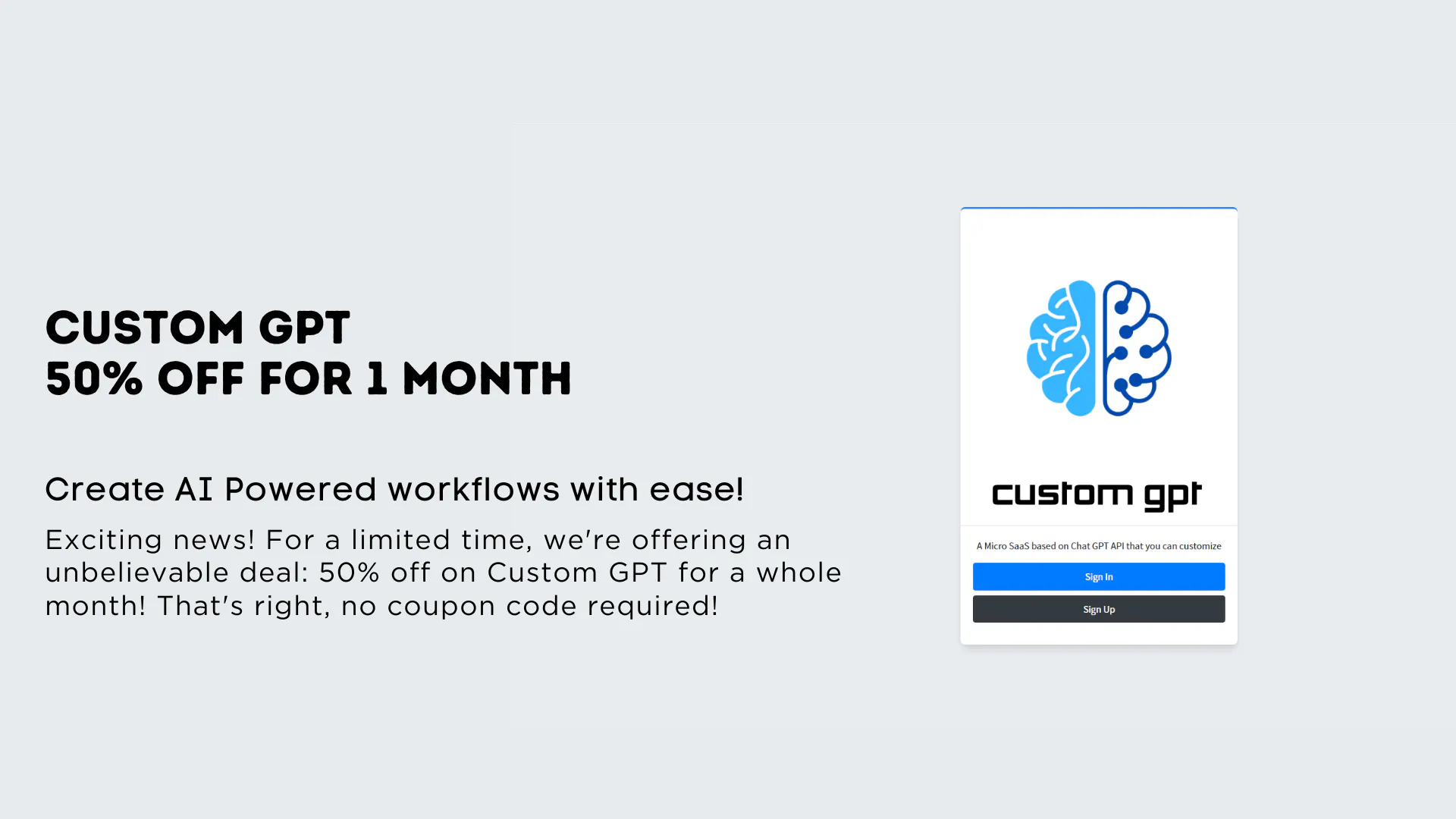 Custom GPT - Make AI Workflows easily! gallery image
