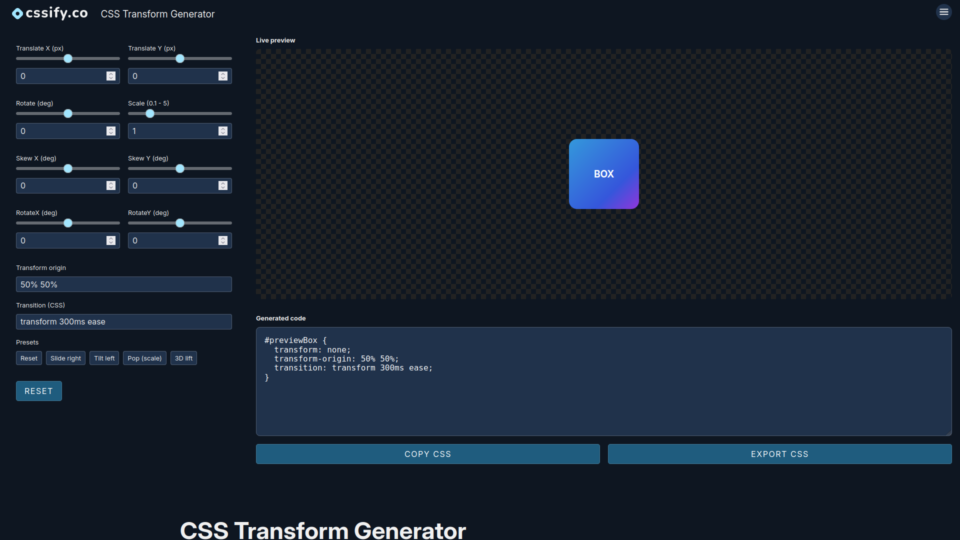 Free CSS Tools | CSSify.co gallery image