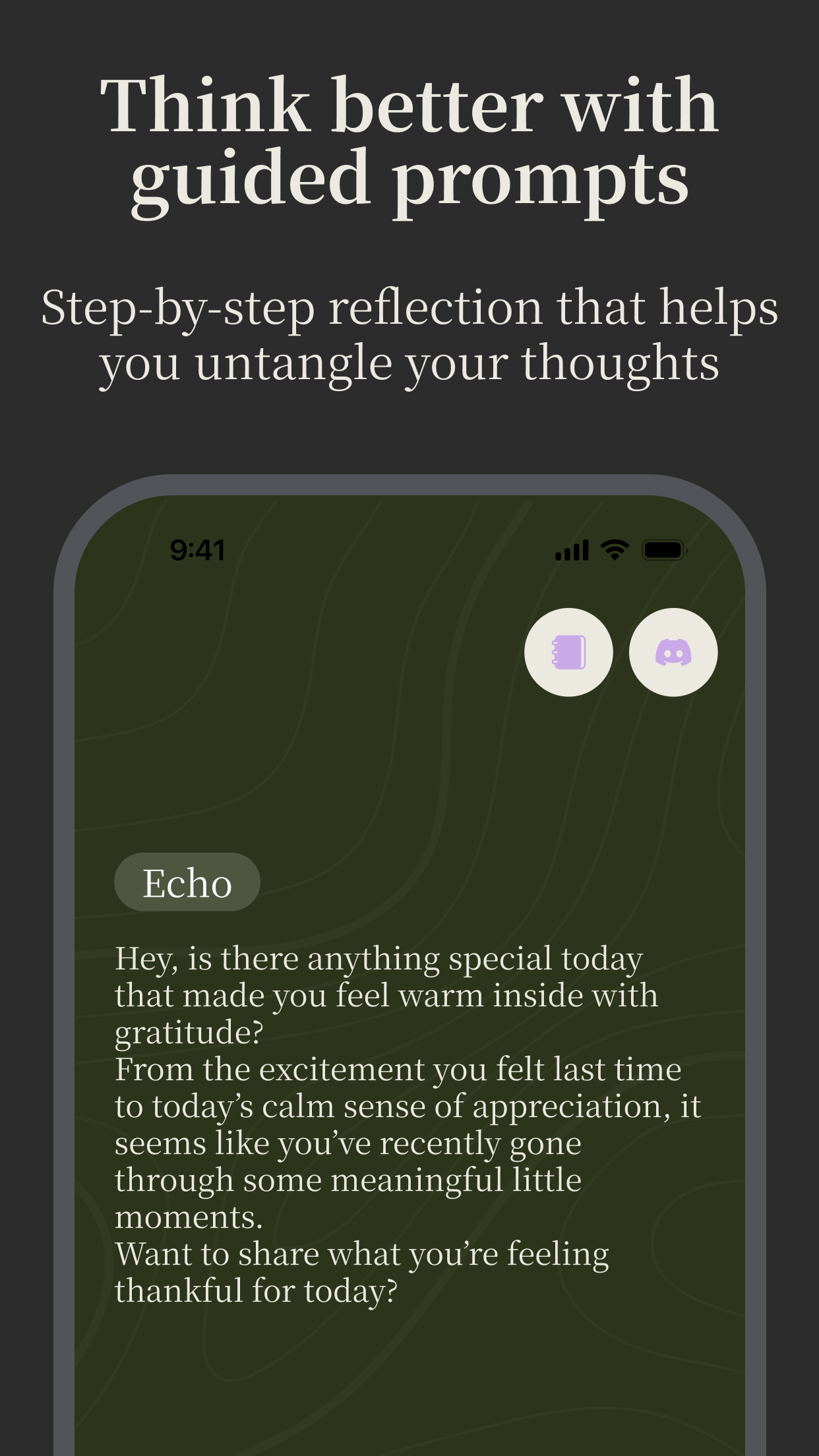 Echotree - Cebinizdeki bir terapist.Konuşun, yansıtın, daha iyi hissedin. medya 3