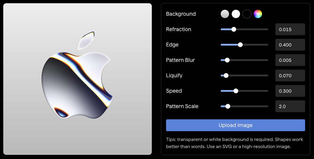 وسائط المعدن السائل - حول شعارك إلى معدن Apple Liquid 2