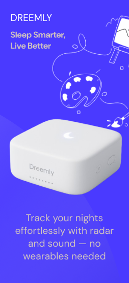 Mídia 1 de Dreemly - Rastreador de sono sem contato - Insights avançados do sono, zero wearables