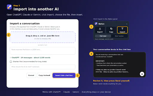 Baton: AI Chat Transfer gallery image