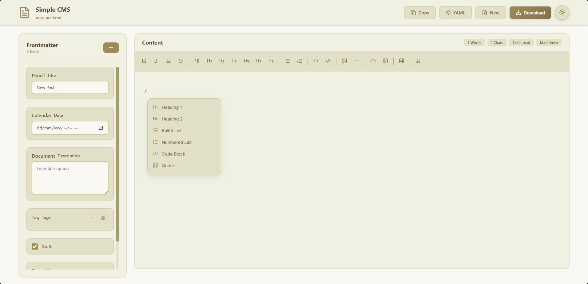 Simple CMS gallery image