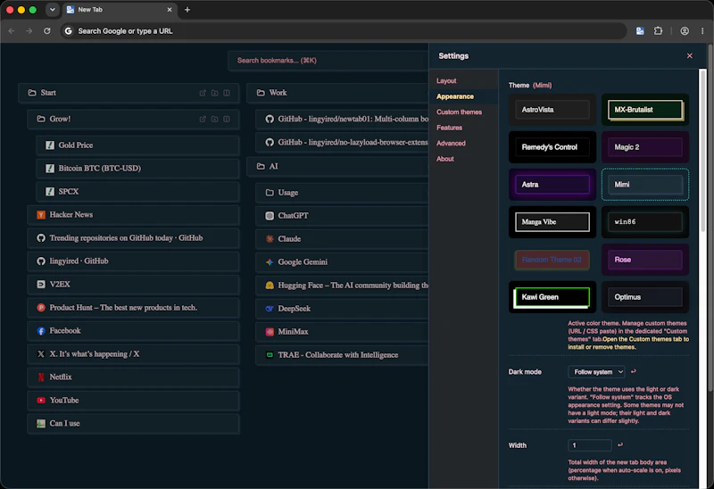 newtab01: Bookmark-driven chrome newtab screenshot 4