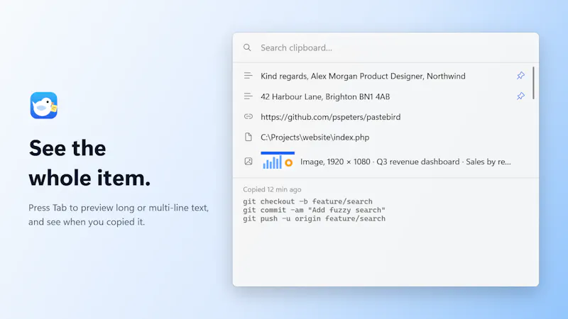 Pastebird screenshot 3