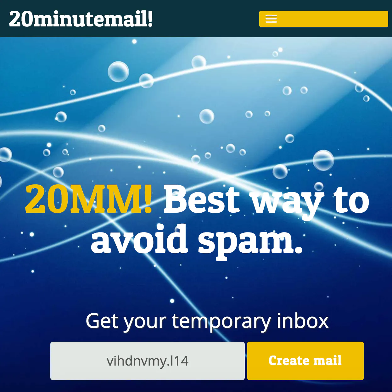 20minutemail!