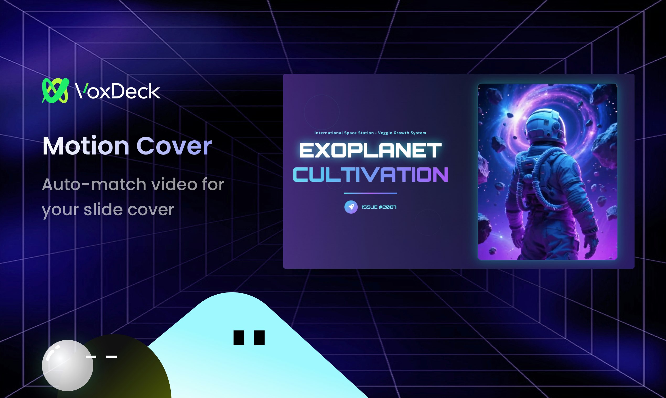 Media Voxdeck - Carta 3D, penutup gerakan & generasi avatar untuk slaid 4