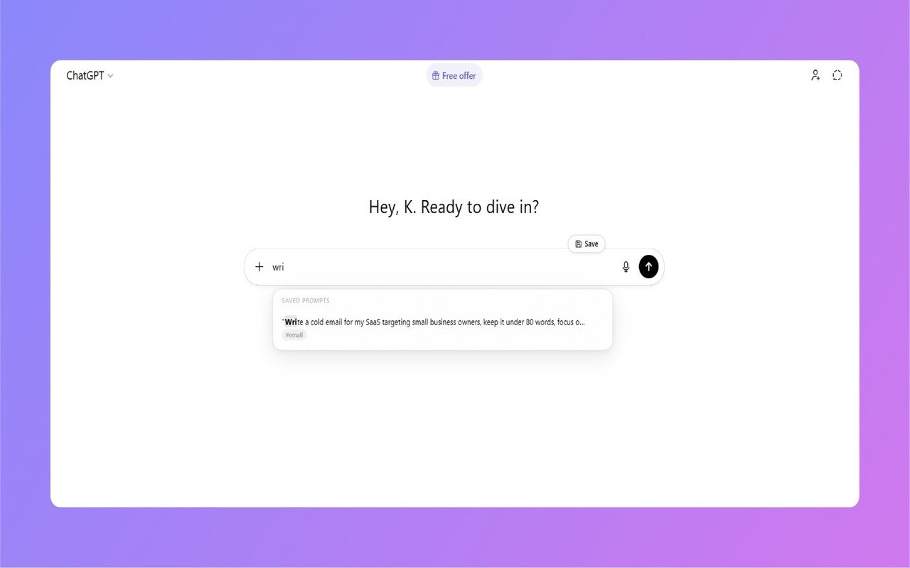 Prompt Autocomplete for ChatGPT, Claude gallery image