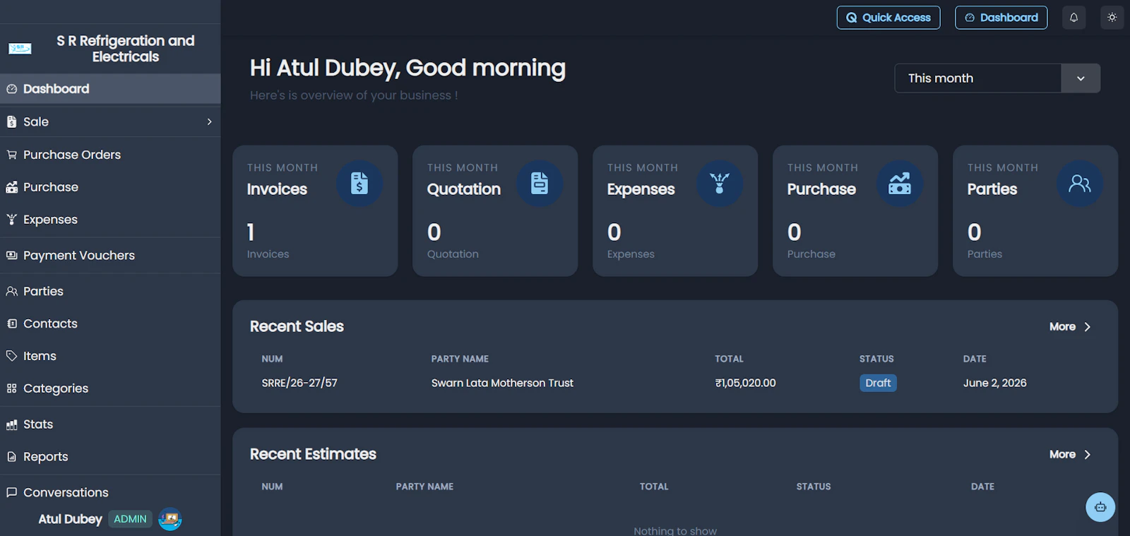 OptimumERP screenshot 2