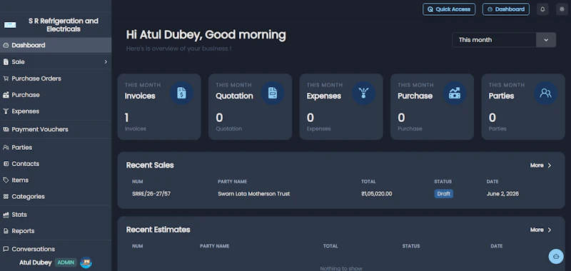 OptimumERP screenshot 2