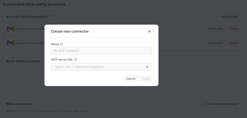 Apify: MCP connectors screenshot 3
