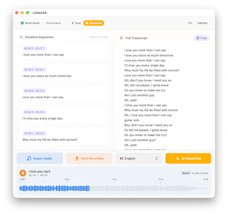 LittleASR screenshot 1