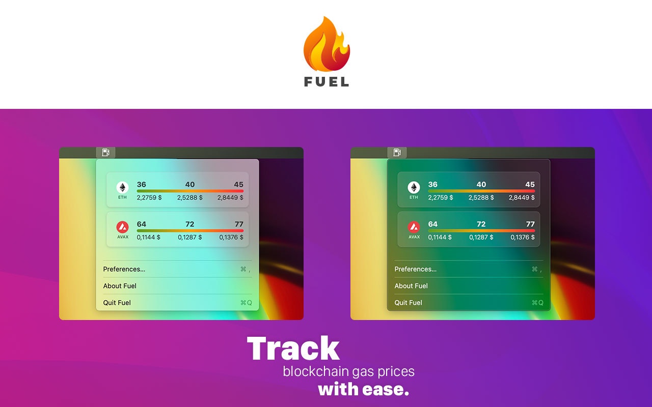 Fuel - Crypto gas tracker for macOS gallery image
