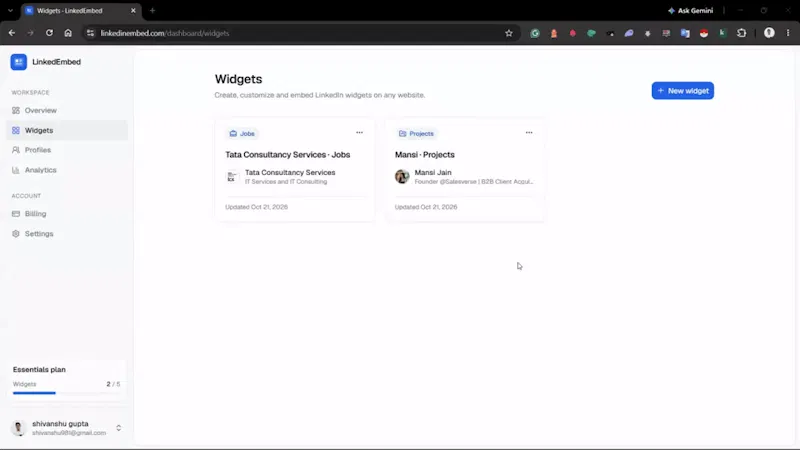 LinkedEmbed screenshot 1 (video preview)