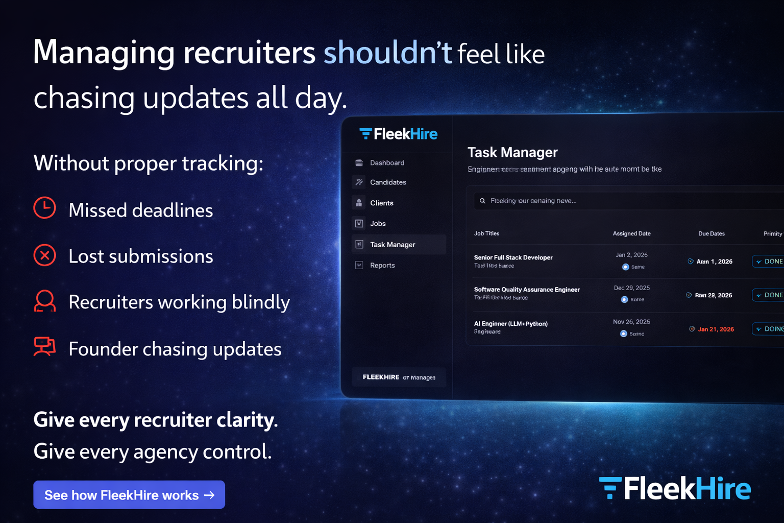 FleekHire – AI powered ATS for Agencies - Screenshot 4 showing product features and functionality