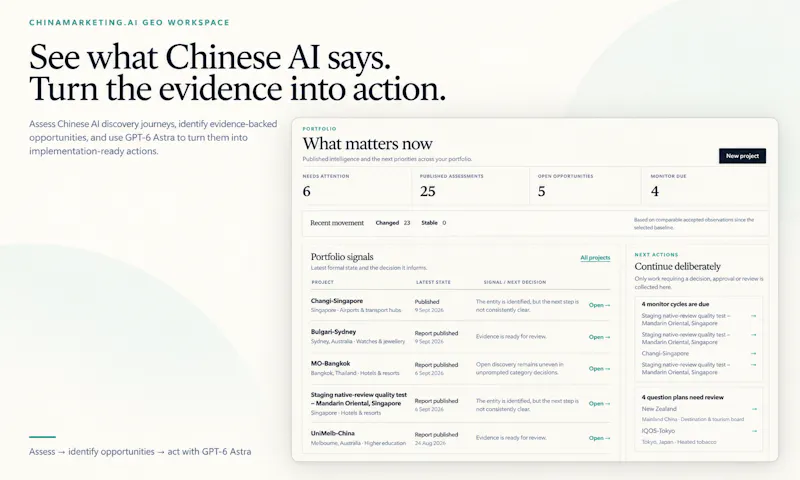 ChinaMarketing.AI GEO Workspace screenshot 2