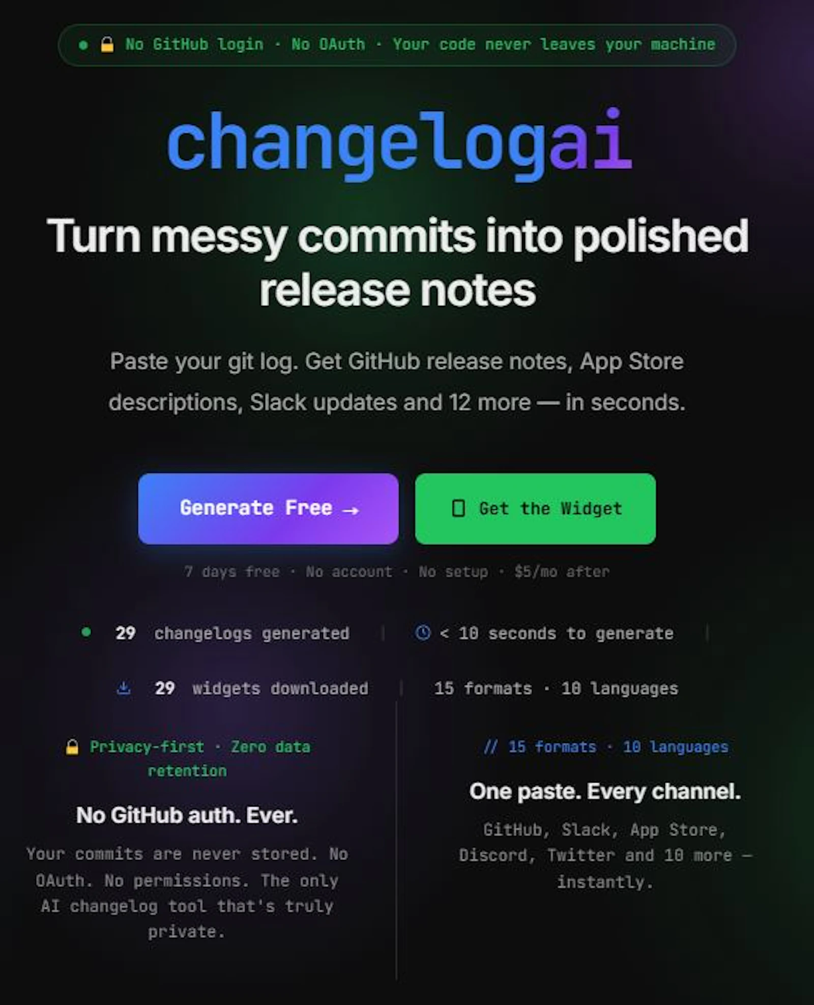 ChangelogAI screenshot 2