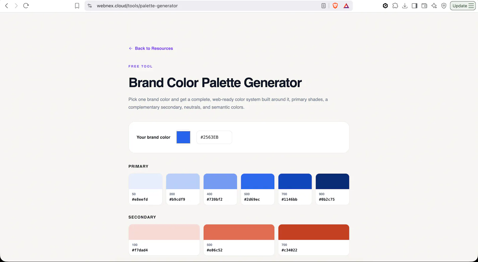 Webnex Color Palette Generator screenshot 2